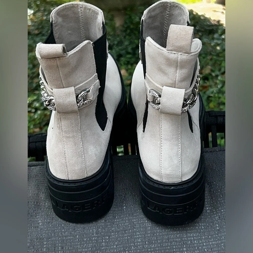 KARL LAGERFELD PARIS Riza Chain Platform Chelsea Boots